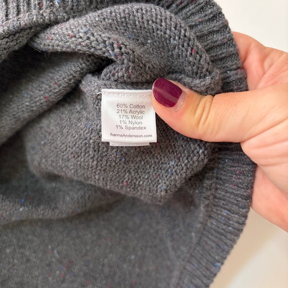 Hanna Andersson Charcoal Dress with Navy and Crimson Details - Picture 4 of 5